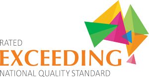 the icon for a childcare centre rated exceeding the national quality standard